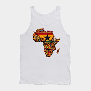 African Map Kente Pattern Ghana Flag Tank Top